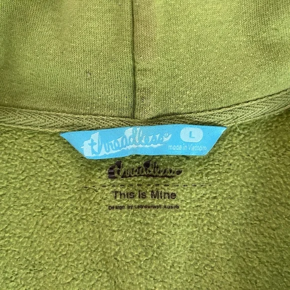 Playful Cartoon Style Zip-up Green Hoodie - Picture 9 of 10